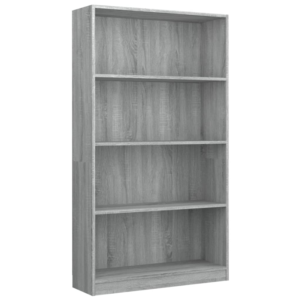 vidaXL Libreria 4 Ripiani Grigio Sonoma 80x24x142 cm Legno Multistrato