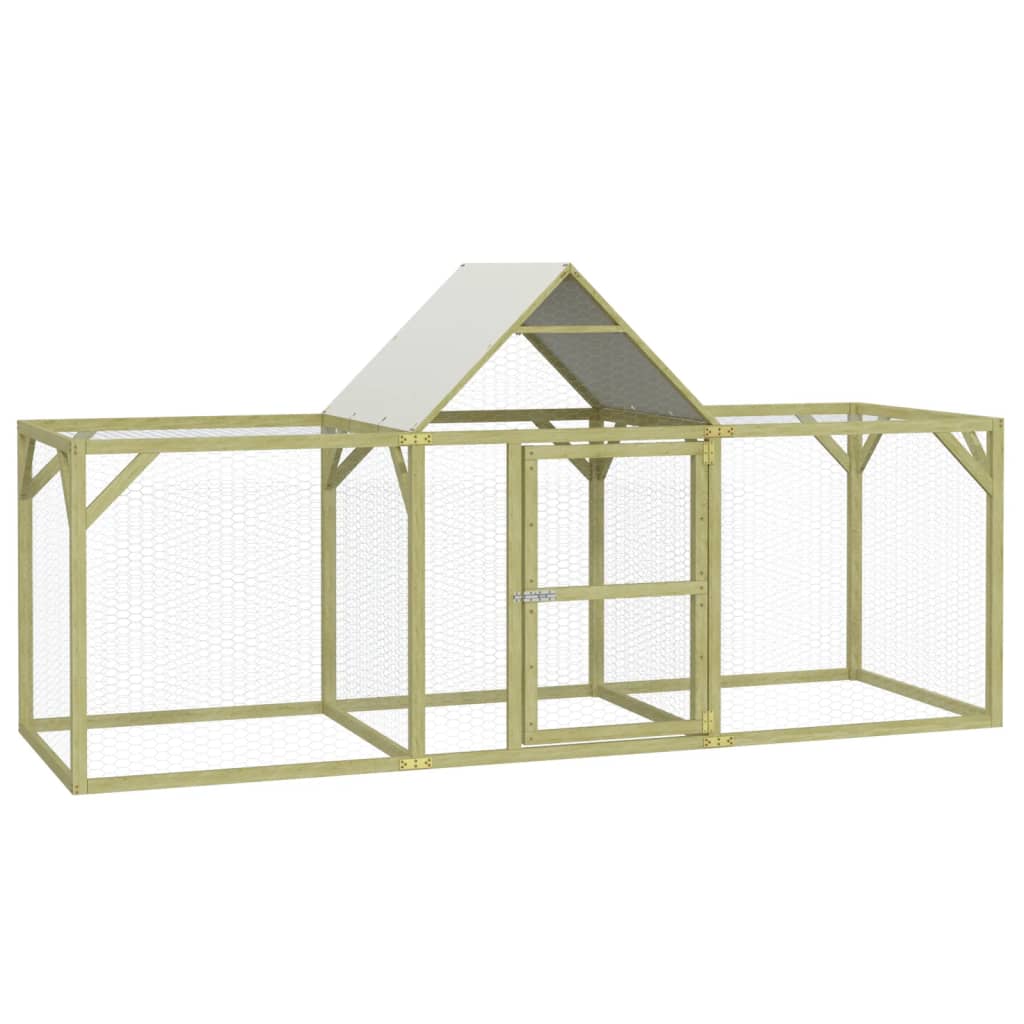 vidaXL Pollaio 300x100x150 cm in Legno di Pino Massello Impregnato
