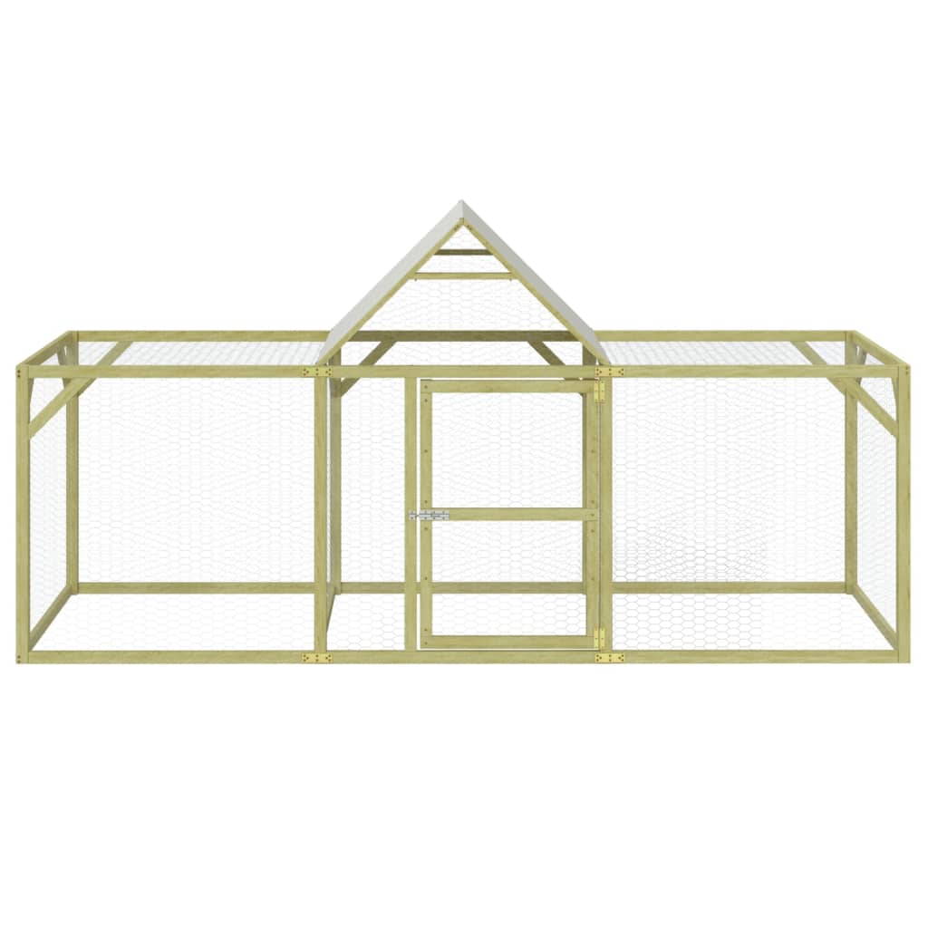 vidaXL Pollaio 300x100x150 cm in Legno di Pino Massello Impregnato