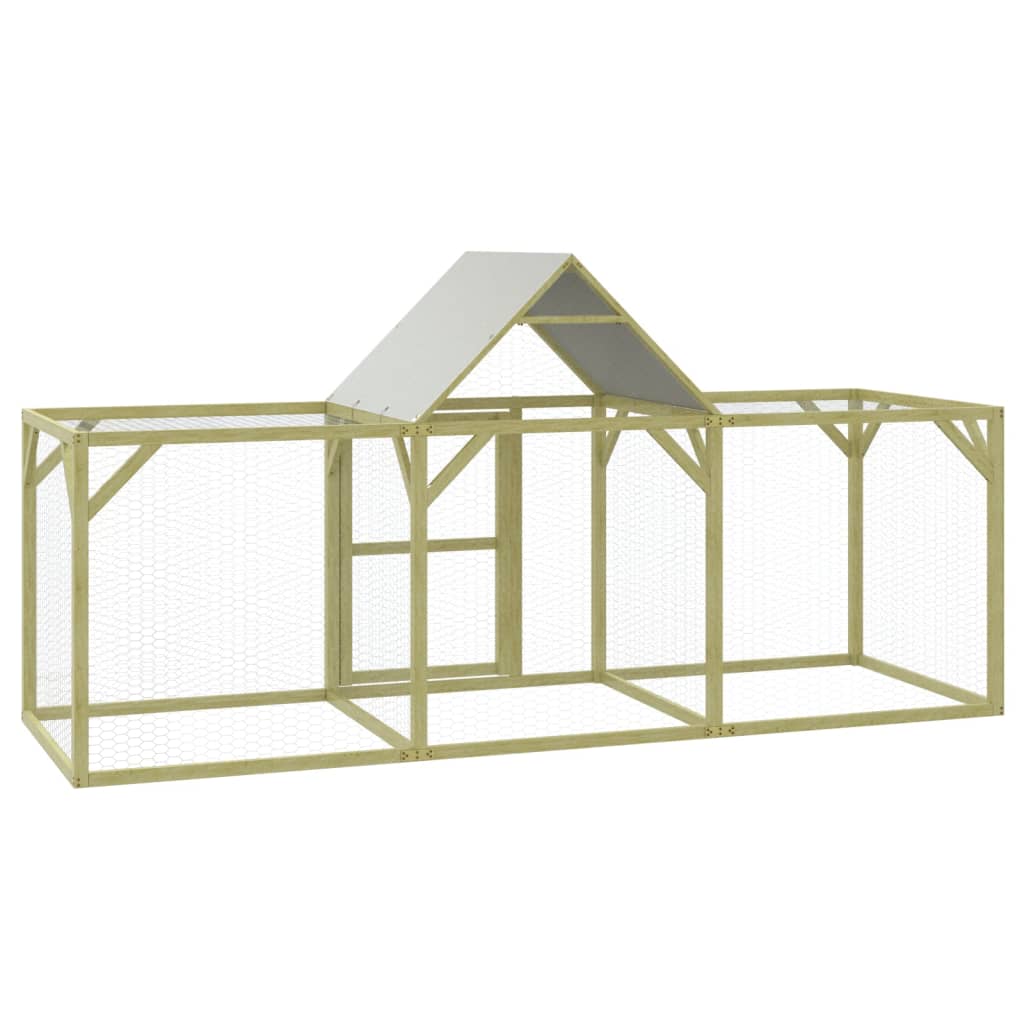 vidaXL Pollaio 300x100x150 cm in Legno di Pino Massello Impregnato