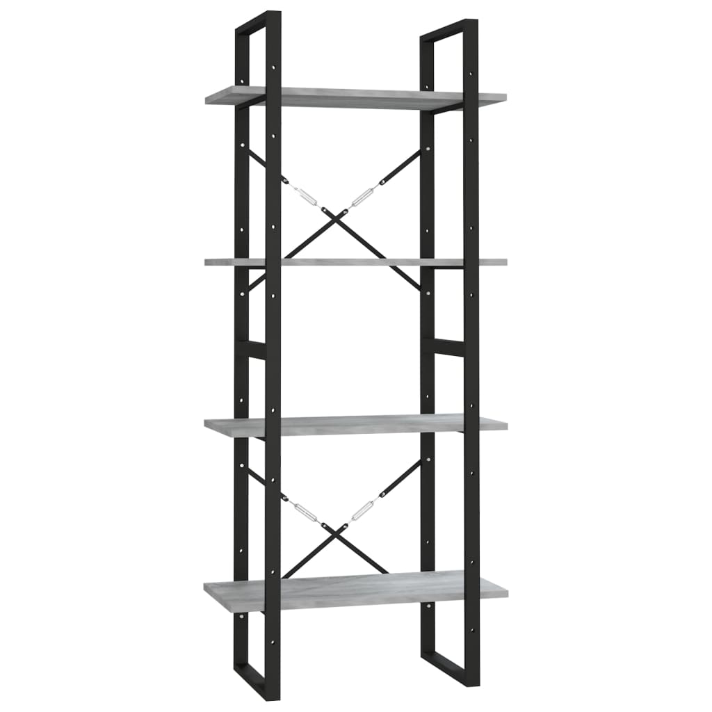 vidaXL Libreria 4 Ripiani Grigio Sonoma 60x30x140 cm Legno Multistrato VIDAXL