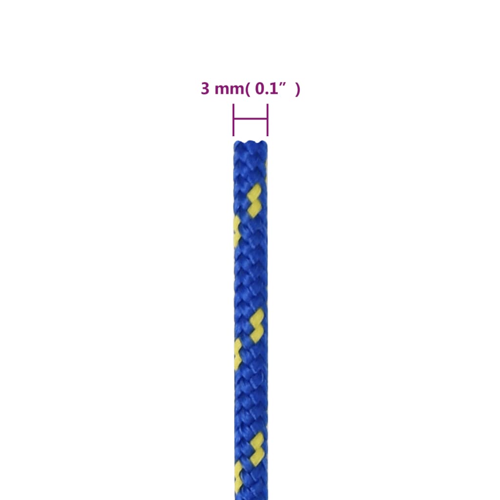 vidaXL Corda per barca Blu 3 mm 100 m in Polipropilene