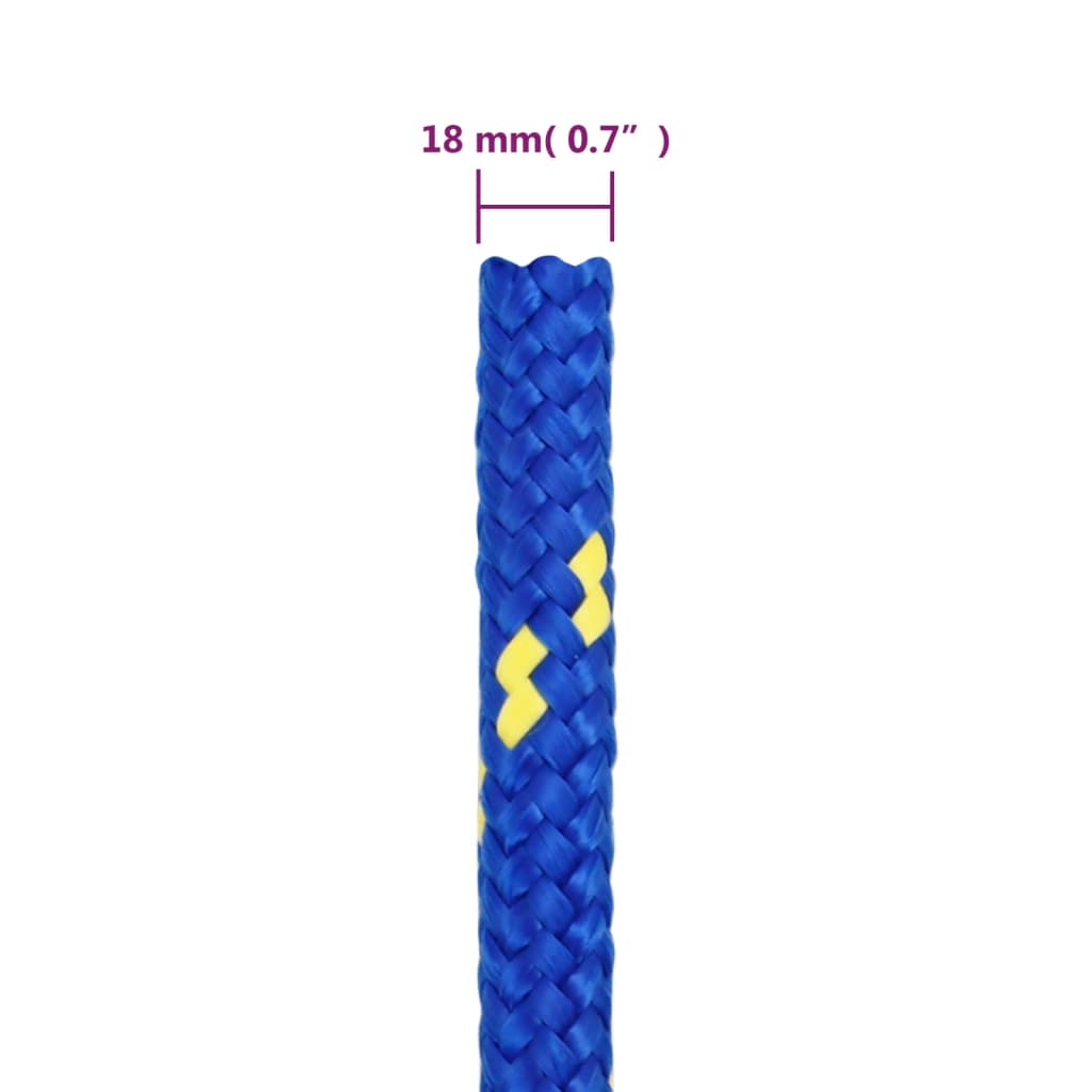 vidaXL Corda per barca Blu 18 mm 25 m in Polipropilene