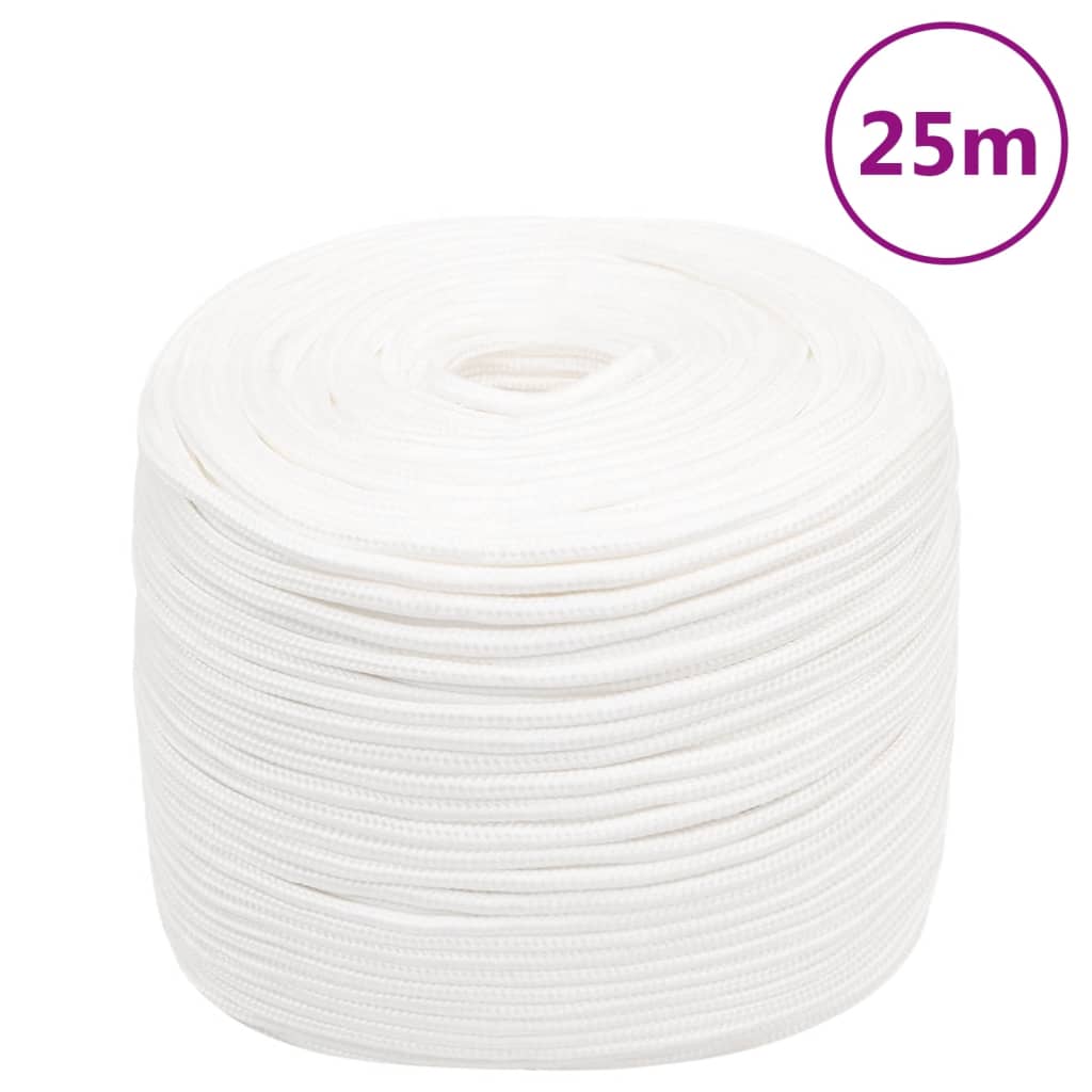 vidaXL Corda per barca Completamente Bianca 8 mm 25 m in Polipropilene