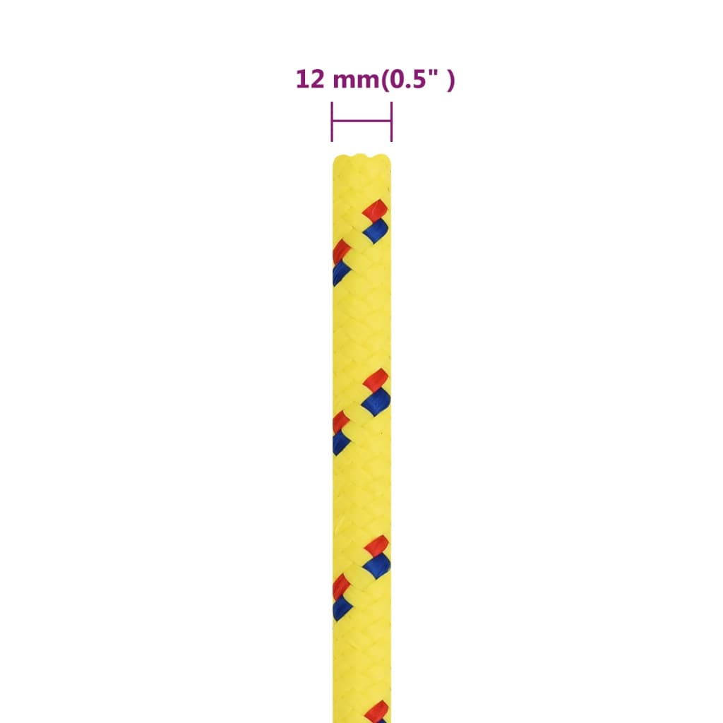 vidaXL Corda per barca Gialla 12 mm 100 m in Polipropilene