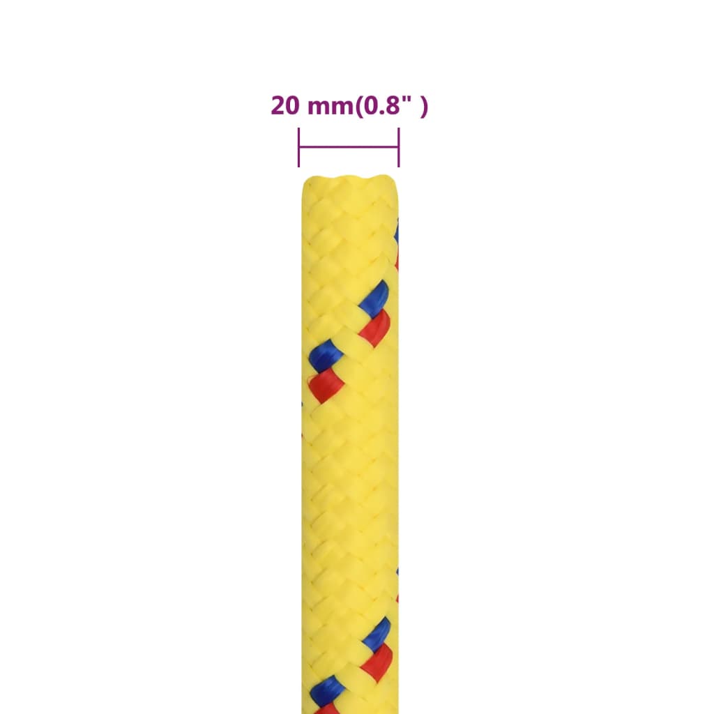 vidaXL Corda per barca Gialla 20 mm 50 m in Polipropilene