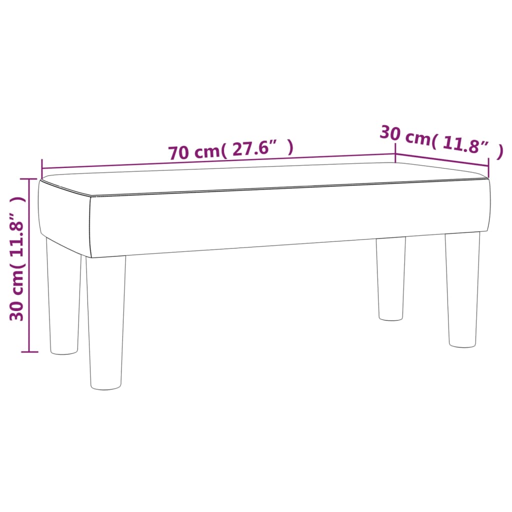 vidaXL Panca Bianca 70x30x30 cm in Similpelle