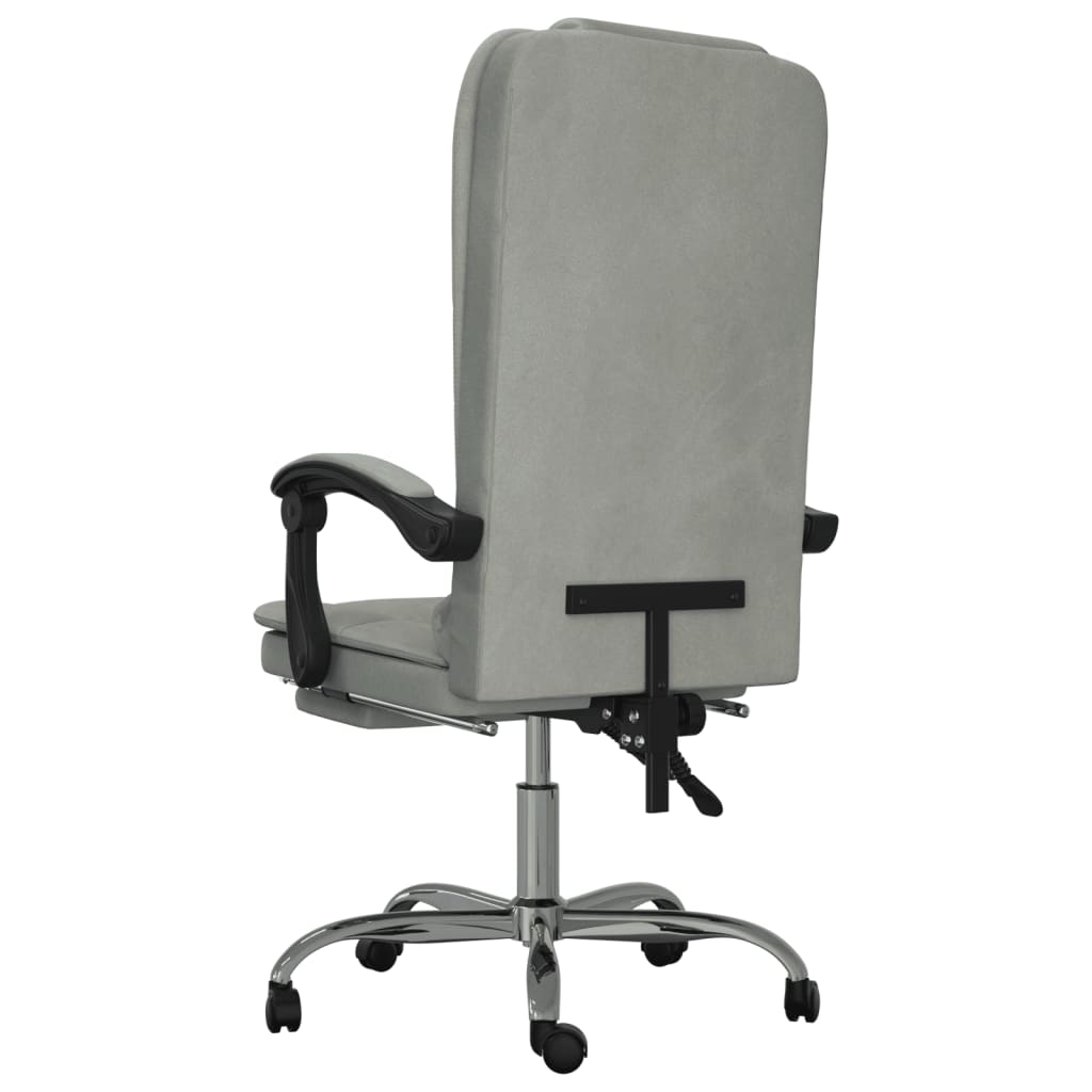 vidaXL Sedia da Ufficio Massaggio Reclinabile Grigio chiaro in Velluto