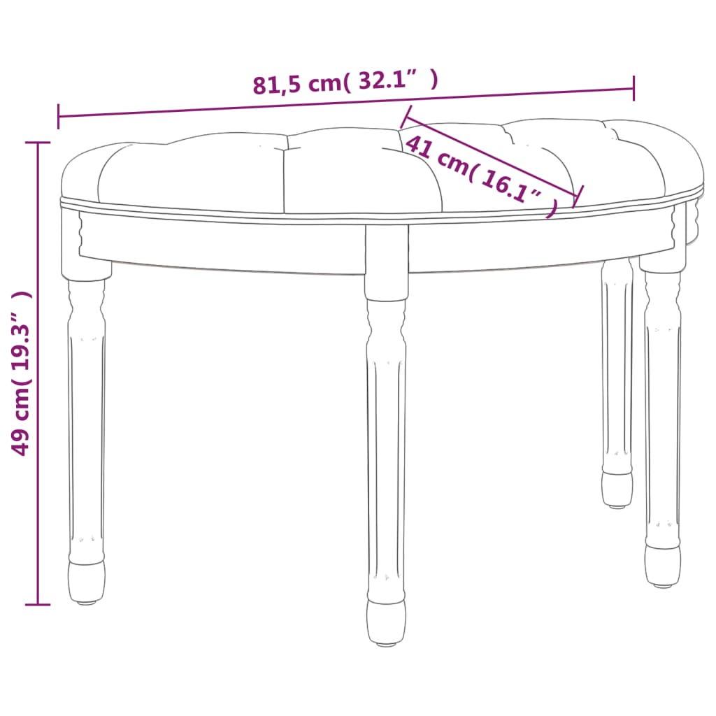 vidaXL Panca Grigio Scuro 81,5x41x49 cm in Tessuto