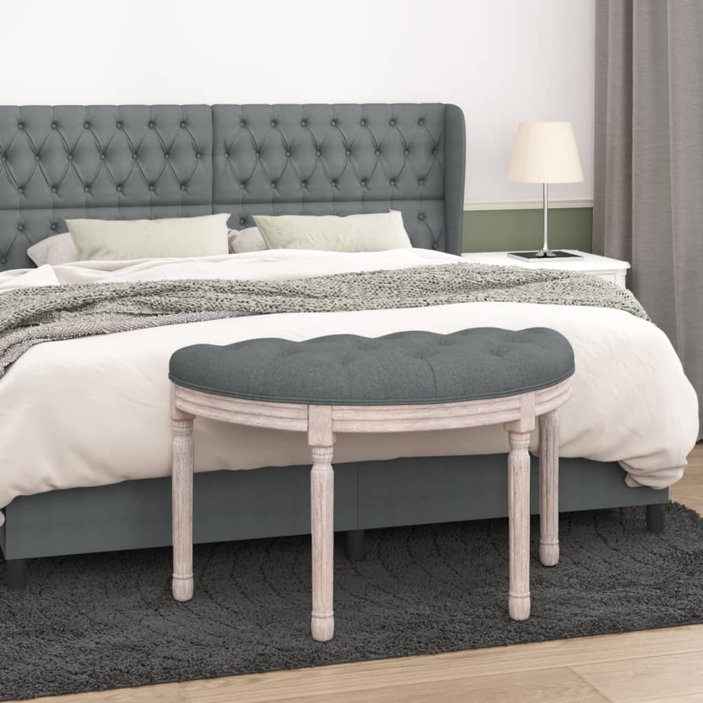 vidaXL Panca Grigio Scuro 81,5x41x49 cm in Tessuto