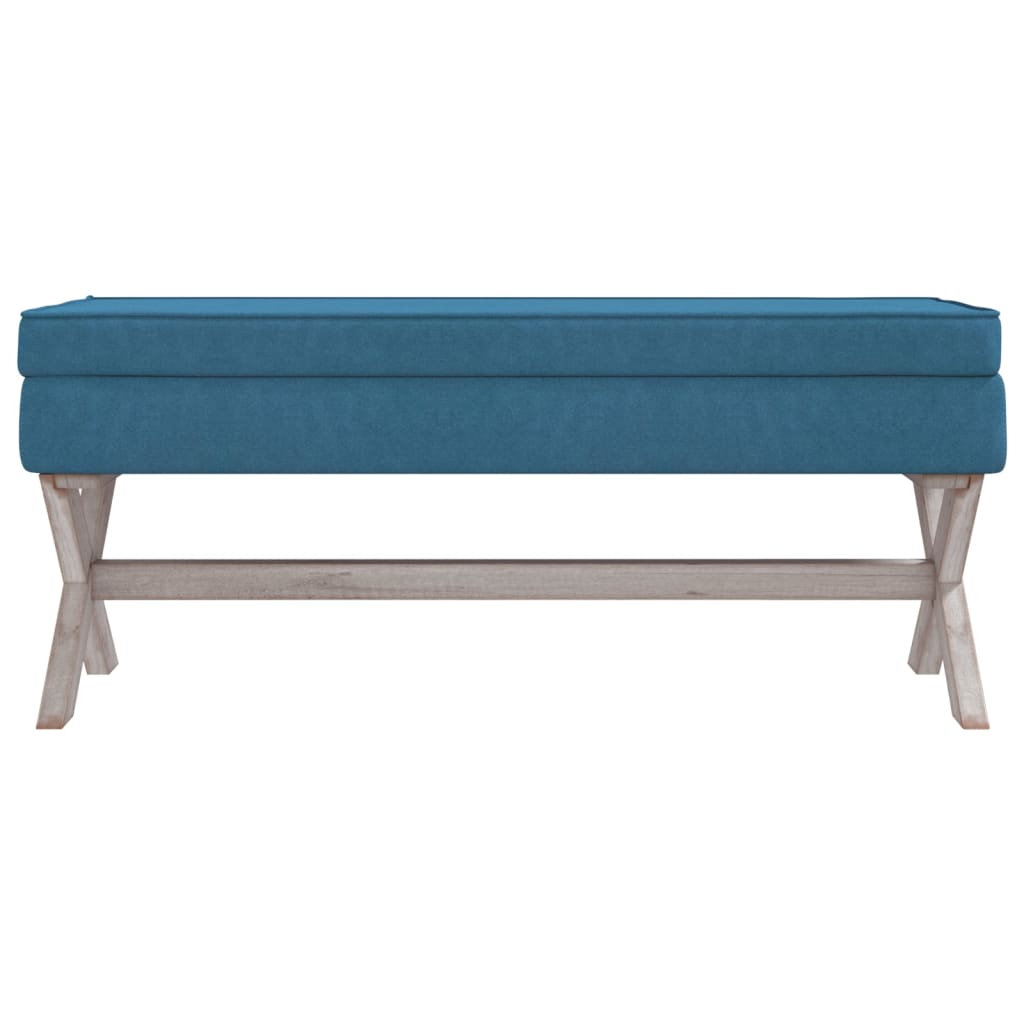 vidaXL Sgabello Portaoggetti Blu 110x45x49 cm in Velluto