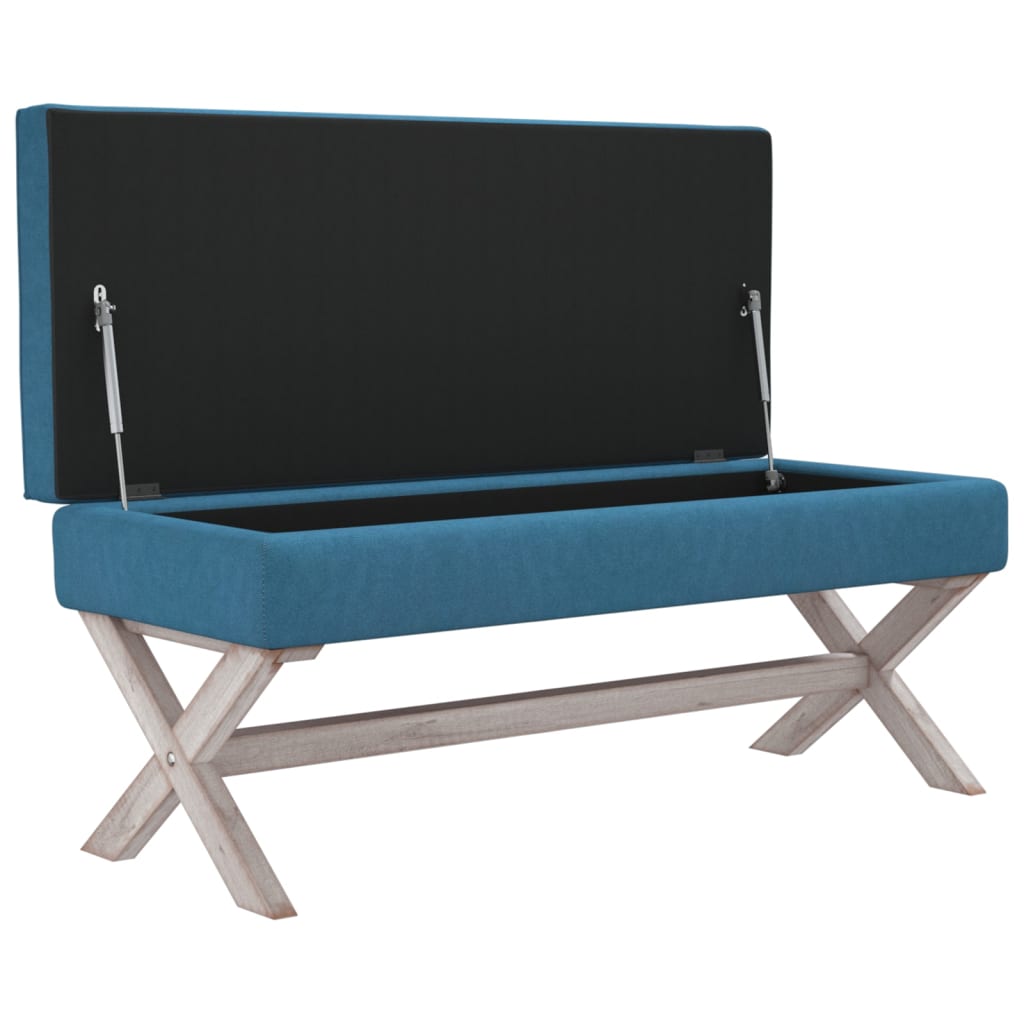 vidaXL Sgabello Portaoggetti Blu 110x45x49 cm in Velluto
