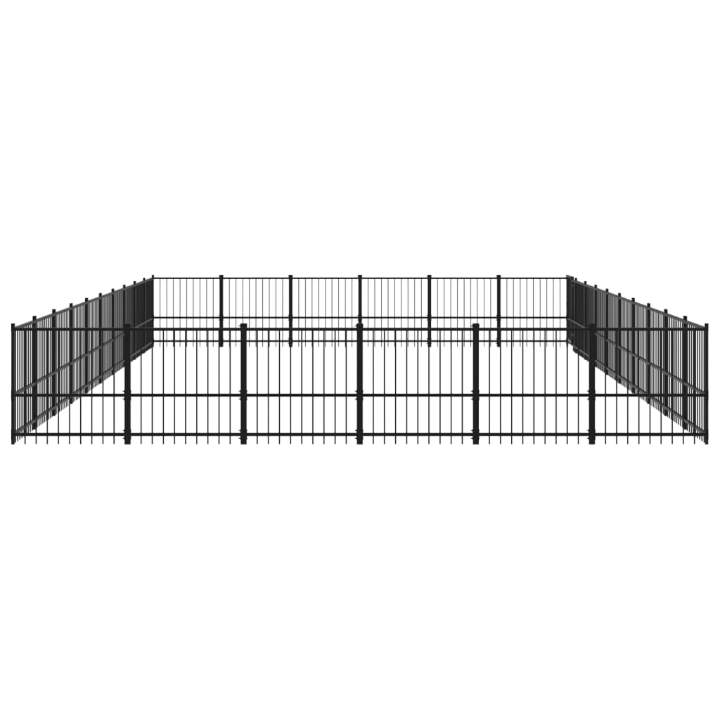 vidaXL Gabbia per Cani da Esterno in Acciaio 56,45 m²