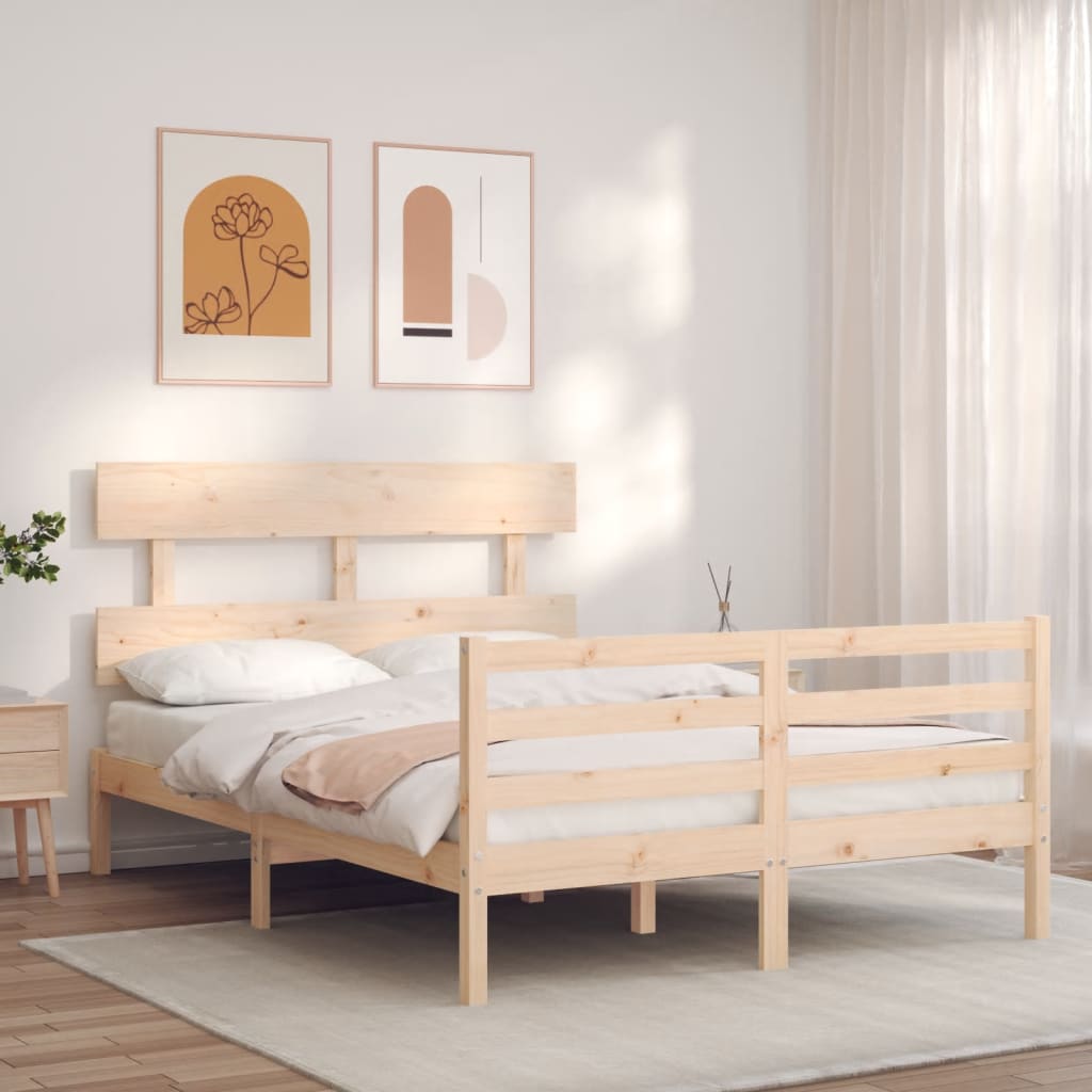 vidaXL Giroletto con Testiera 140x190 cm in Legno Massello