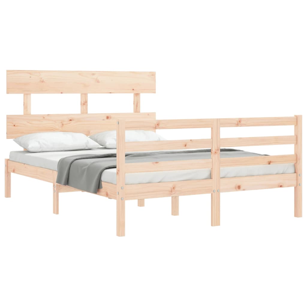 vidaXL Giroletto con Testiera 140x190 cm in Legno Massello