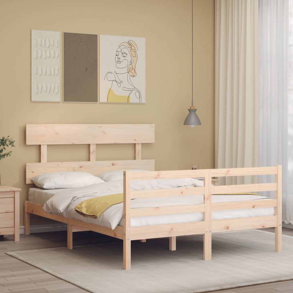 vidaXL Giroletto con Testiera 140x190 cm in Legno Massello