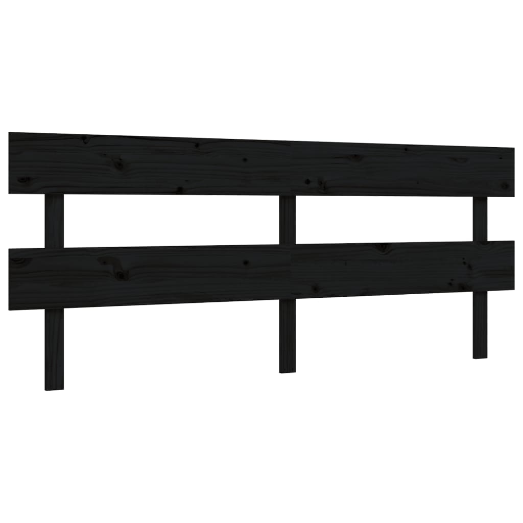 vidaXL Giroletto con Testiera Nero 200x200 cm in Legno Massello