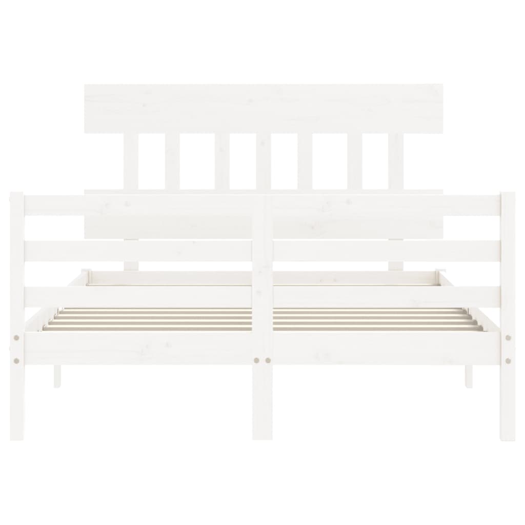 vidaXL Giroletto con Testiera Bianco 140x200 cm in Legno Massello