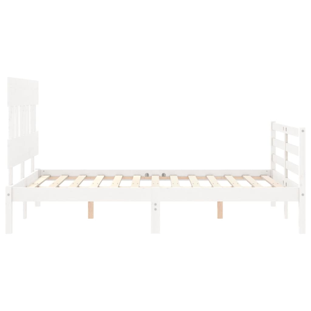 vidaXL Giroletto con Testiera Bianco 140x200 cm in Legno Massello