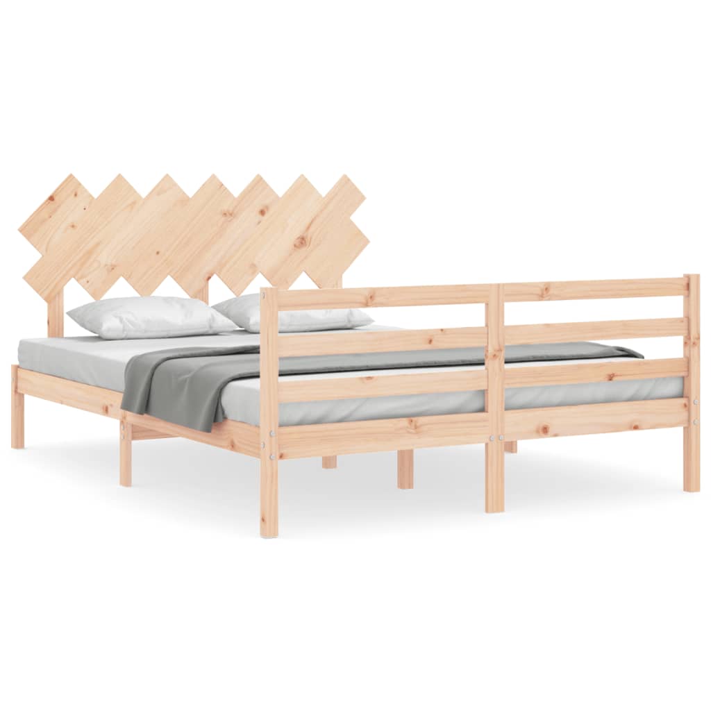 vidaXL Giroletto con Testiera 140x190 cm in Legno Massello