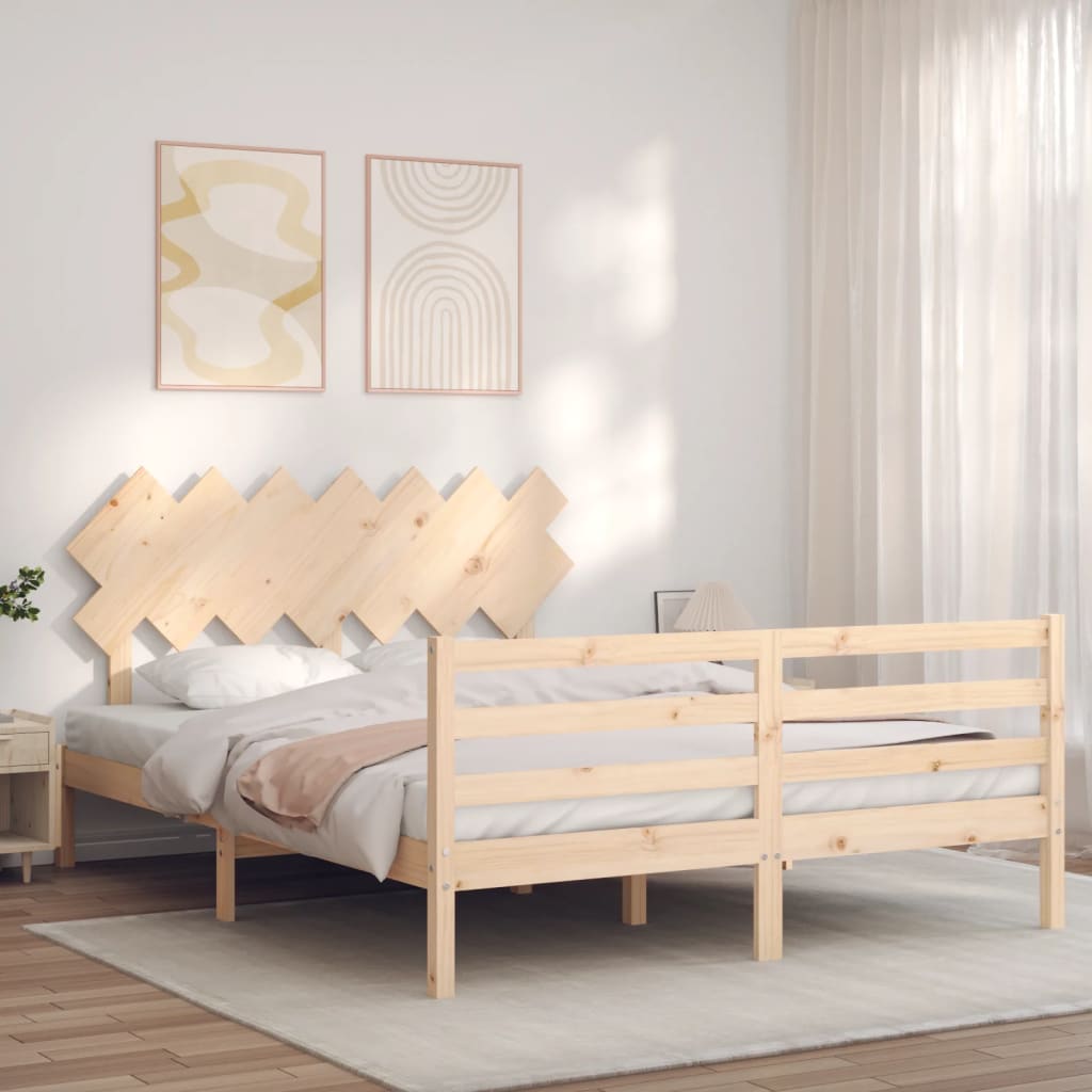 vidaXL Giroletto con Testiera 140x190 cm in Legno Massello