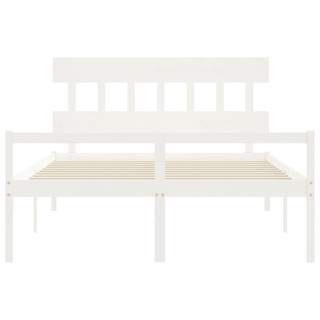 vidaXL Letto per Anziani con Testiera Bianco 160x200 cm Legno Massello