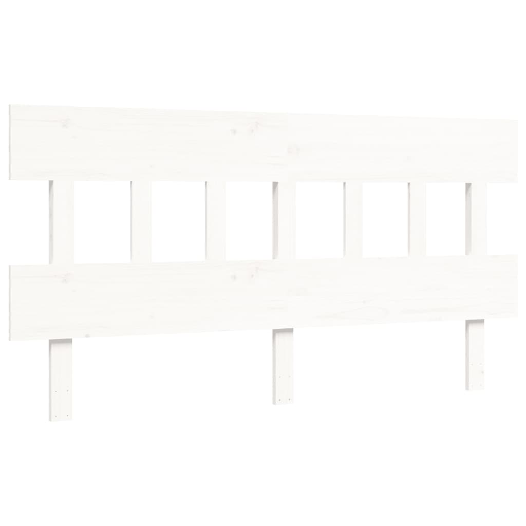 vidaXL Letto per Anziani con Testiera Bianco 160x200 cm Legno Massello
