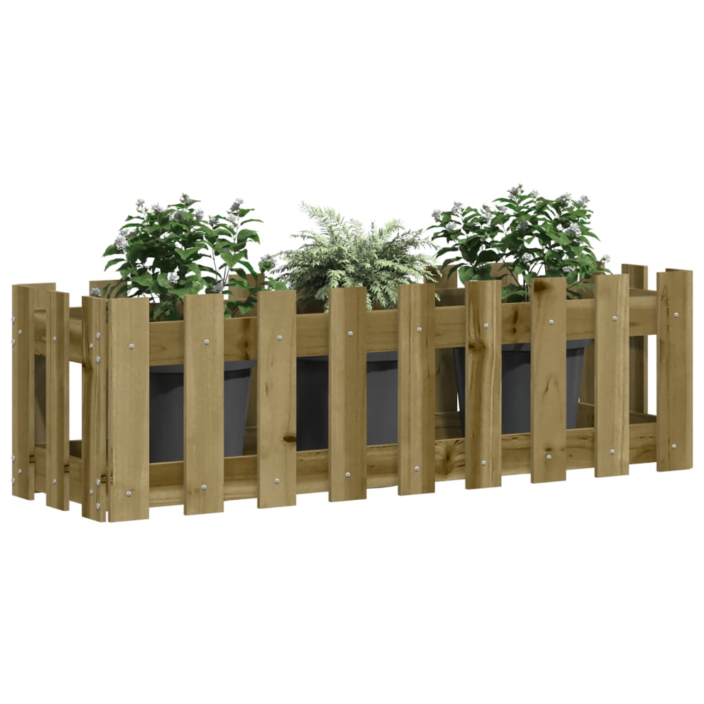 vidaXL Fioriera da Giardino Recinzione 100x30x30 cm in Pino Impregnato VIDAXL