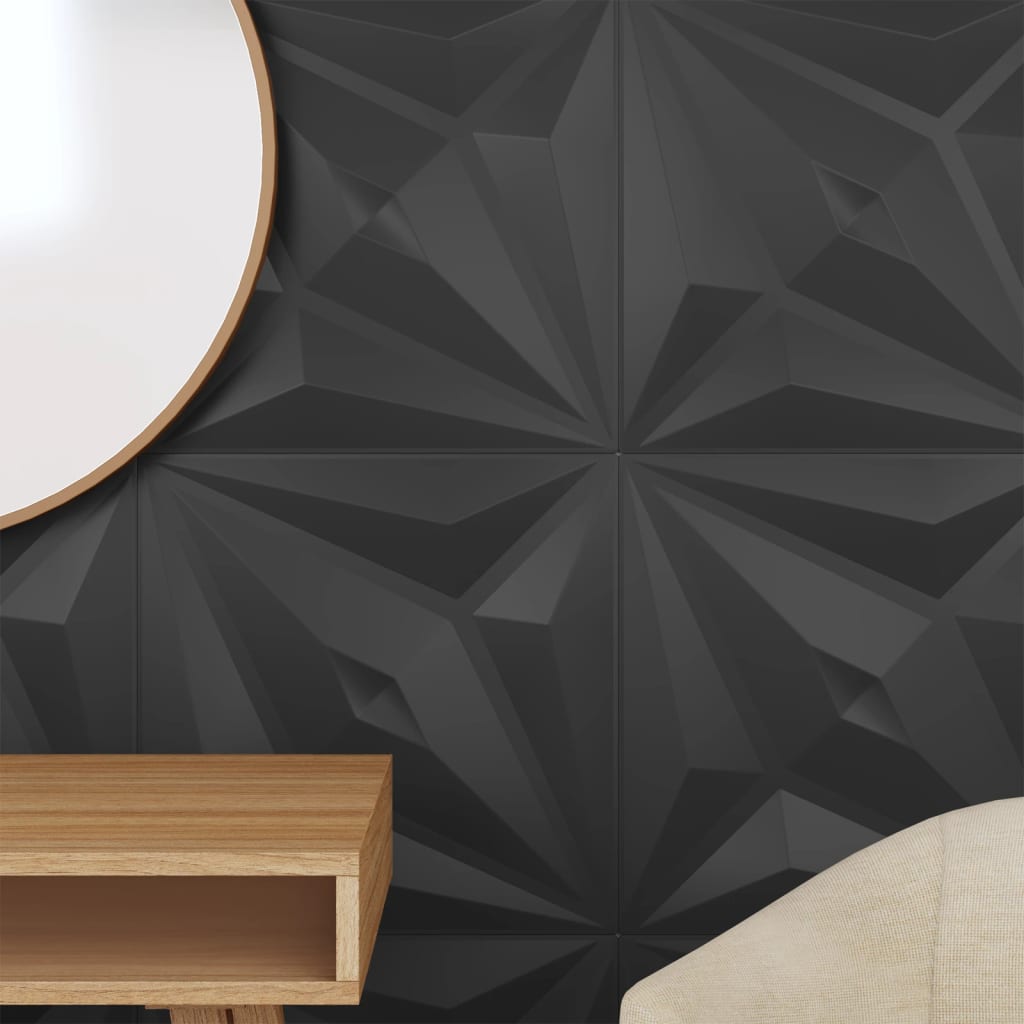 vidaXL Pannelli Murali 24 pz Neri 50x50 cm XPS 6 m² Stella