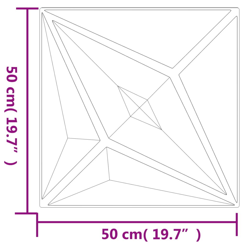 vidaXL Pannelli Murali 24 pz Neri 50x50 cm XPS 6 m² Stella