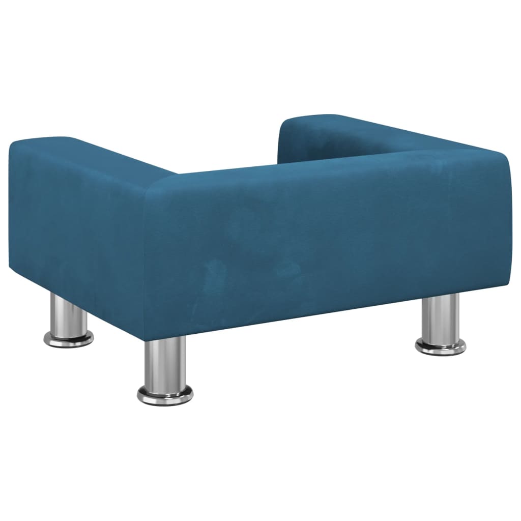 vidaXL Divano per Bambini Blu 50x40x26,5 cm in Velluto