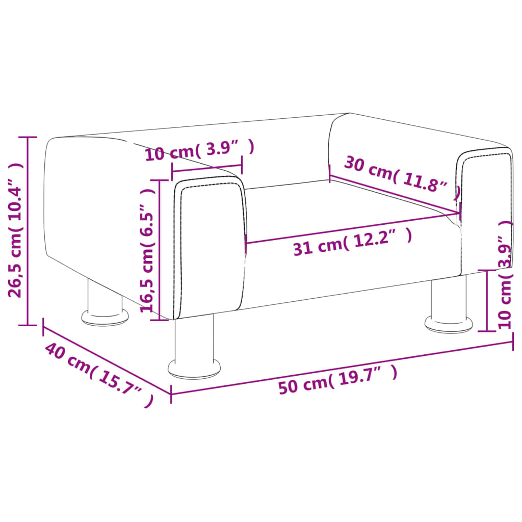 vidaXL Divano per Bambini Blu 50x40x26,5 cm in Velluto