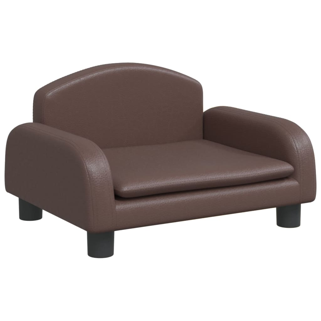 vidaXL Divano per Bambini Marrone 50x40x30 cm in Similpelle