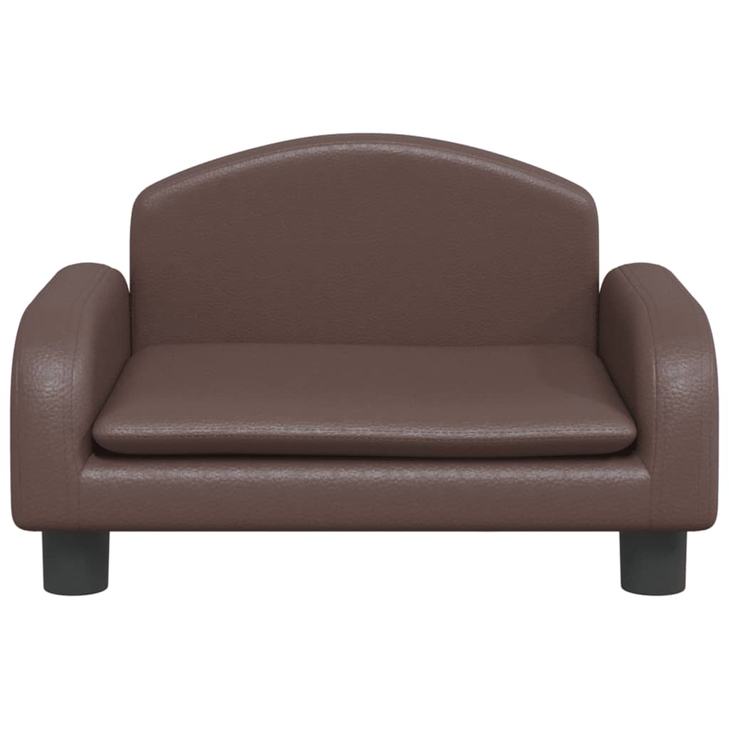 vidaXL Divano per Bambini Marrone 50x40x30 cm in Similpelle