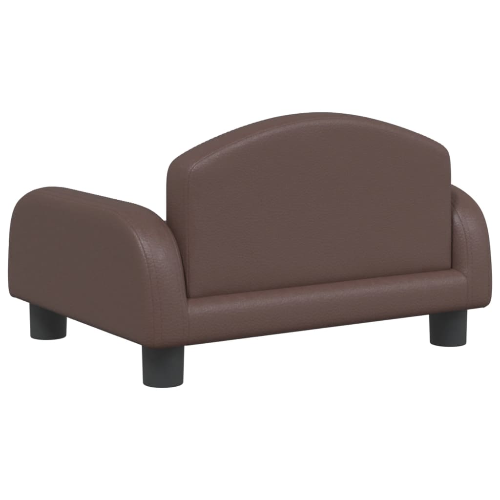 vidaXL Divano per Bambini Marrone 50x40x30 cm in Similpelle
