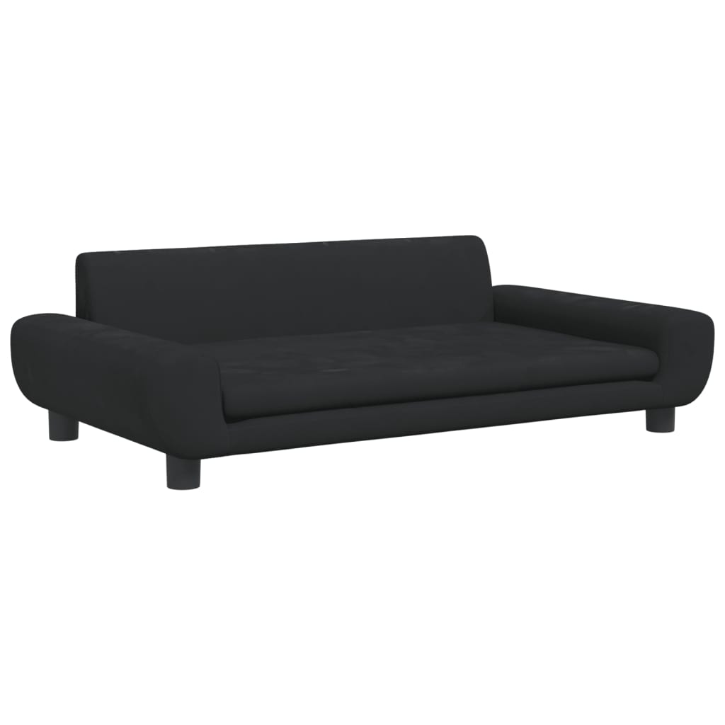 vidaXL Divano per Bambini Nero 100x54x33 cm in Velluto