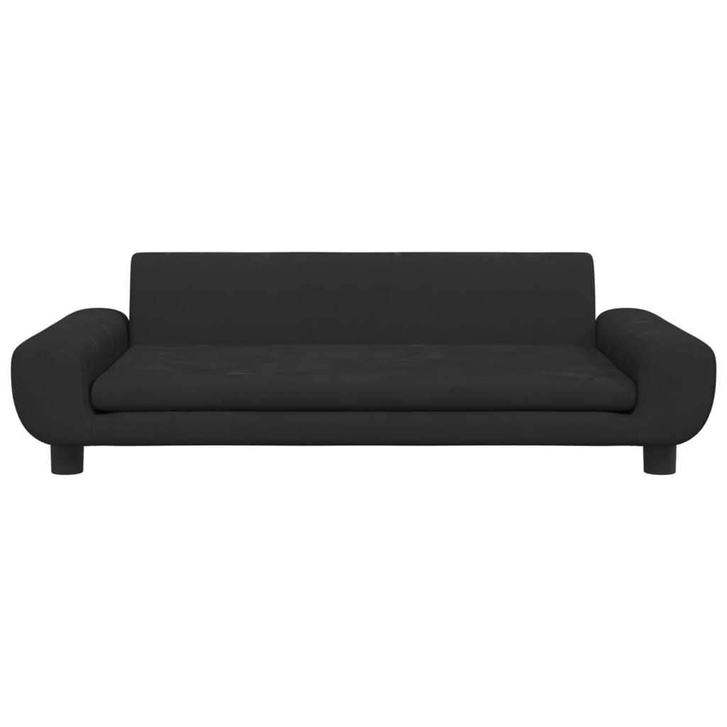 vidaXL Divano per Bambini Nero 100x54x33 cm in Velluto