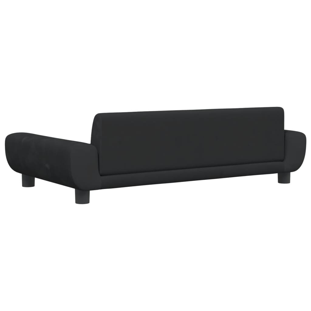 vidaXL Divano per Bambini Nero 100x54x33 cm in Velluto