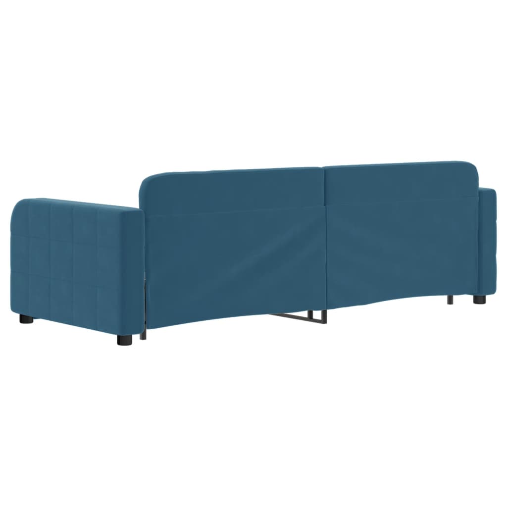 vidaXL Divano Letto Estraibile con Cassetti Blu 80x200 cm in Velluto