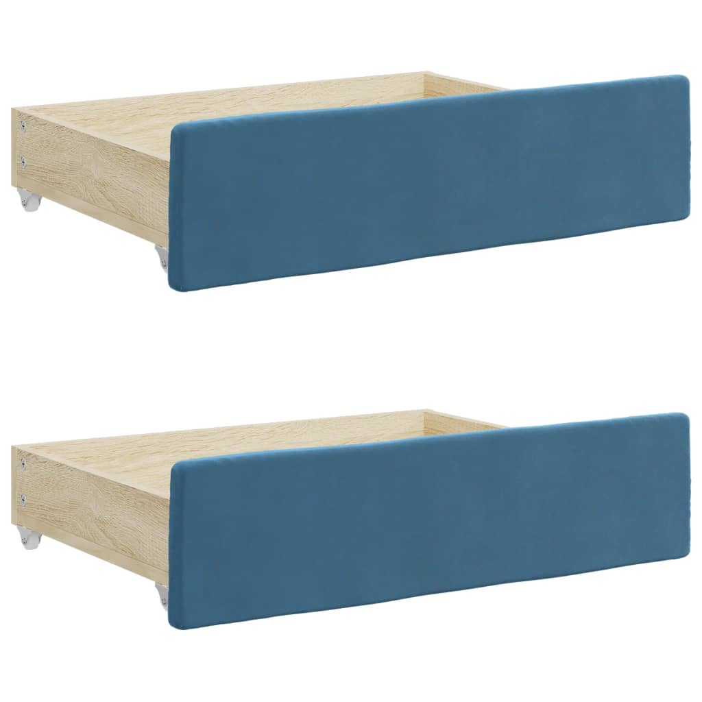 vidaXL Divano Letto Estraibile con Cassetti Blu 80x200 cm in Velluto