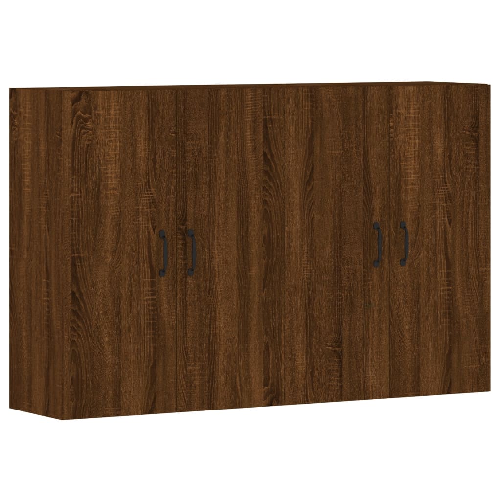 vidaXL Armadietti a Parete 2 pz Rovere Marrone in Legno Multistrato