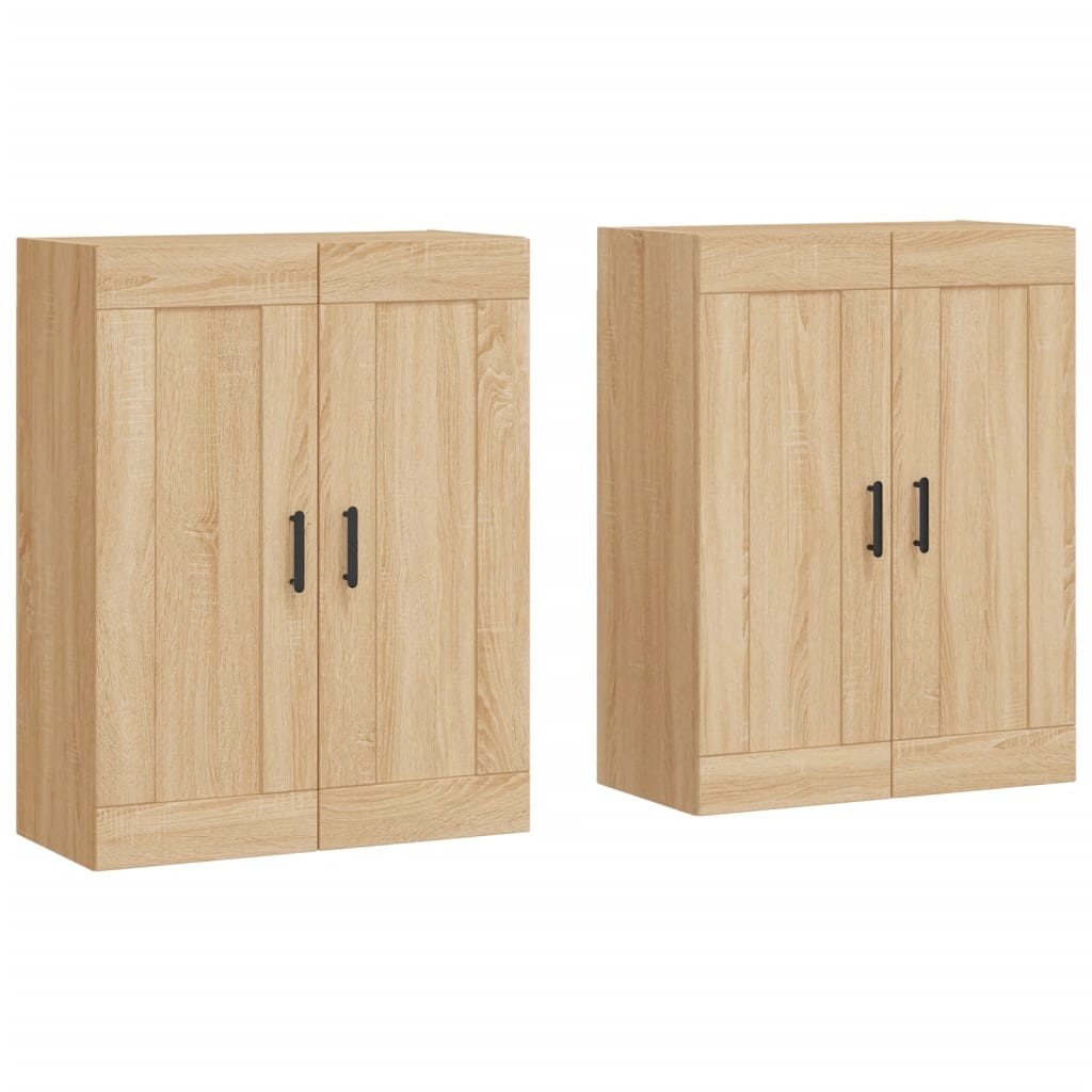 vidaXL Armadietti a Parete 2 pz Rovere Sonoma in Legno Multistrato