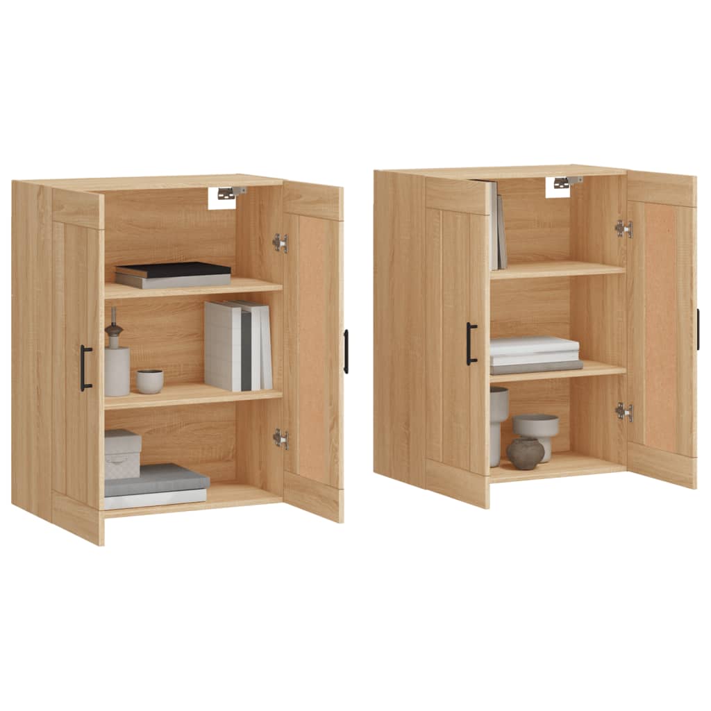vidaXL Armadietti a Parete 2 pz Rovere Sonoma in Legno Multistrato