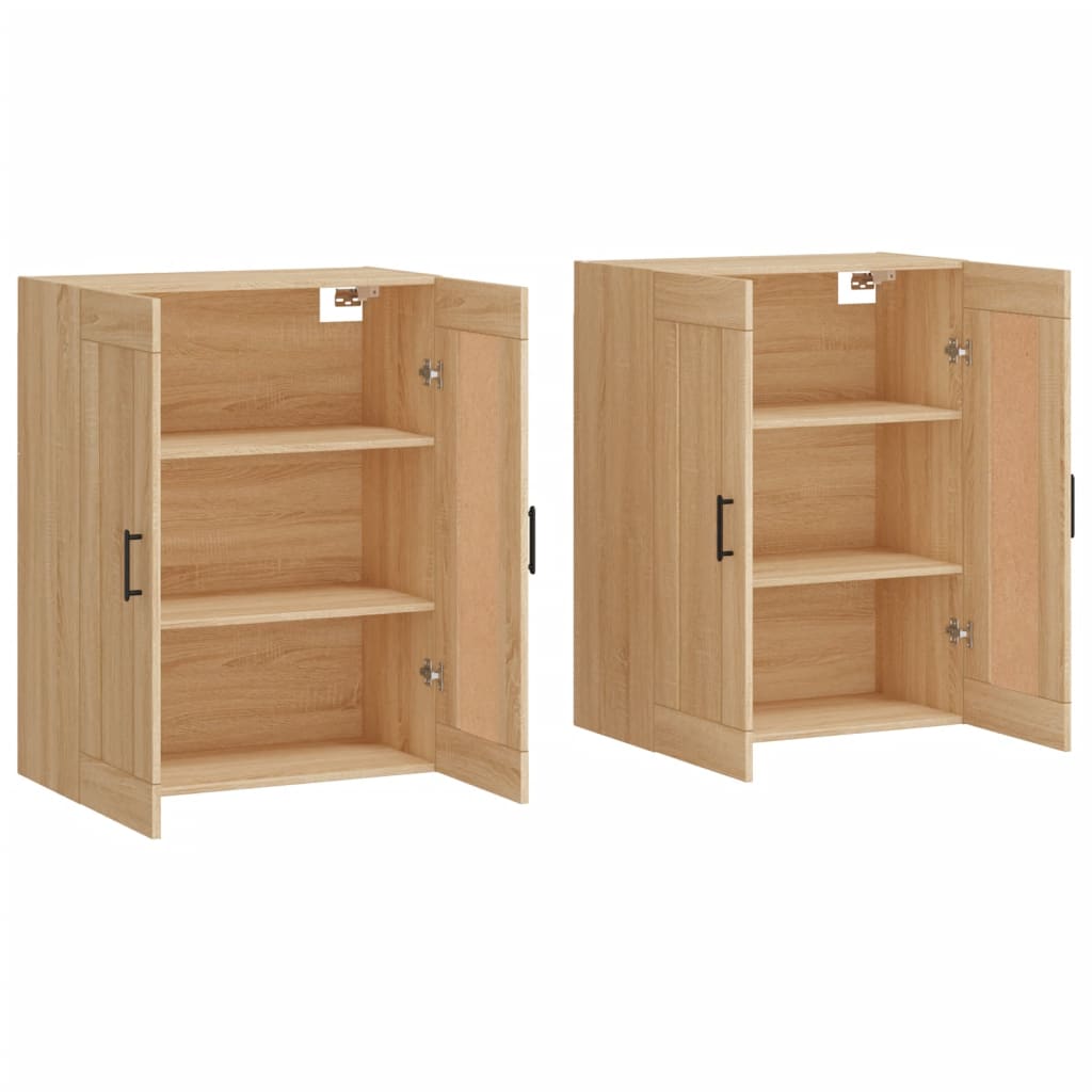 vidaXL Armadietti a Parete 2 pz Rovere Sonoma in Legno Multistrato