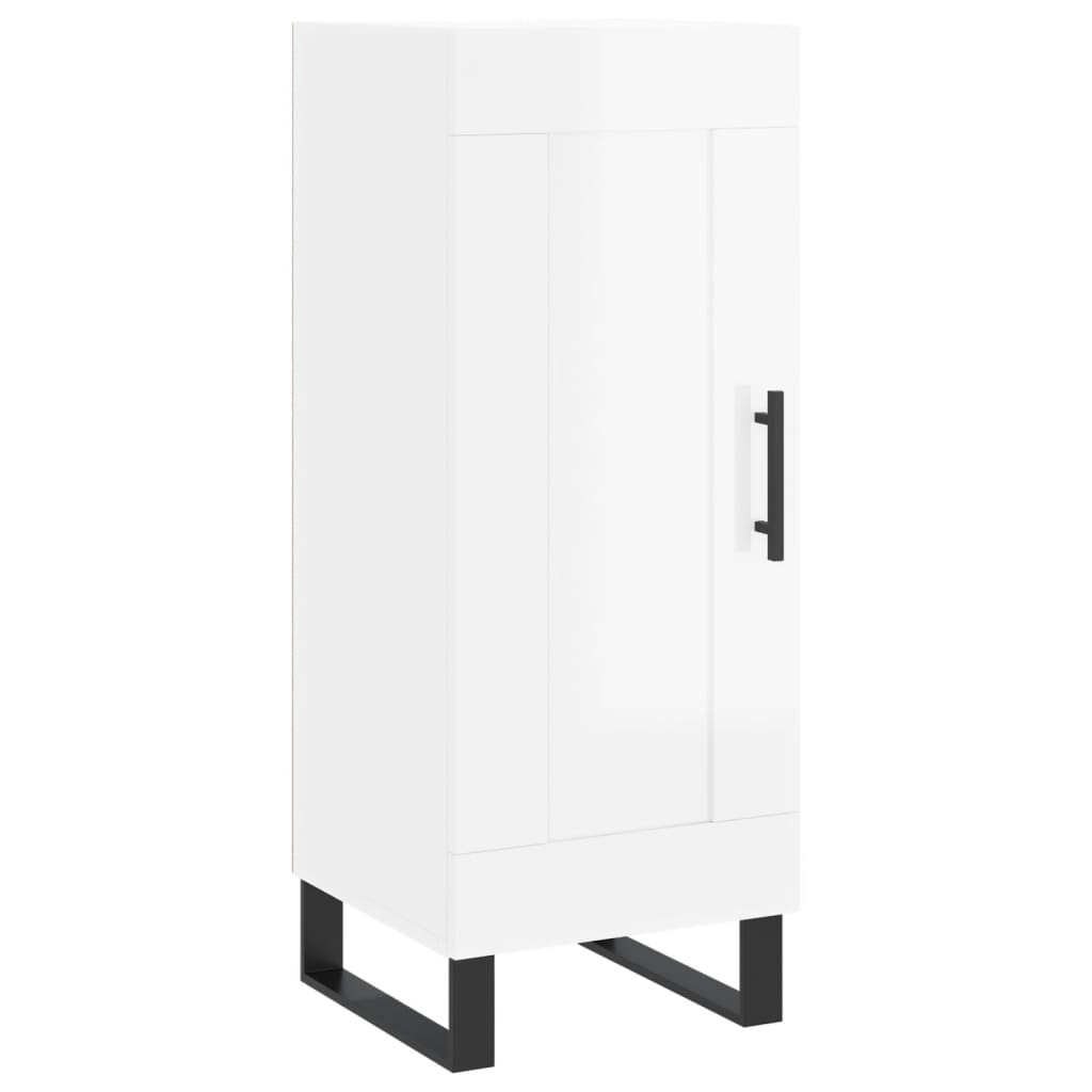 vidaXL Credenza 34,5x34x180 cm in Legno Multistrato Bianco Lucido