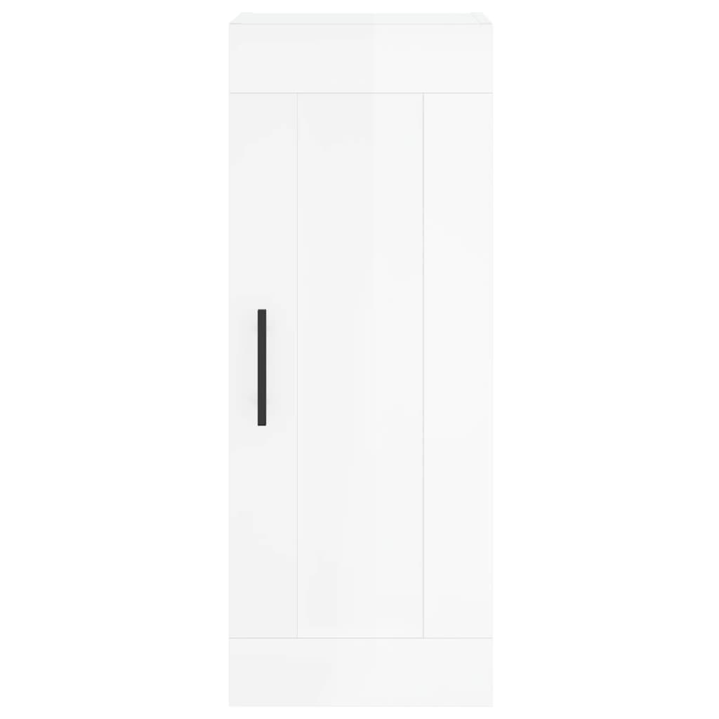 vidaXL Credenza 34,5x34x180 cm in Legno Multistrato Bianco Lucido