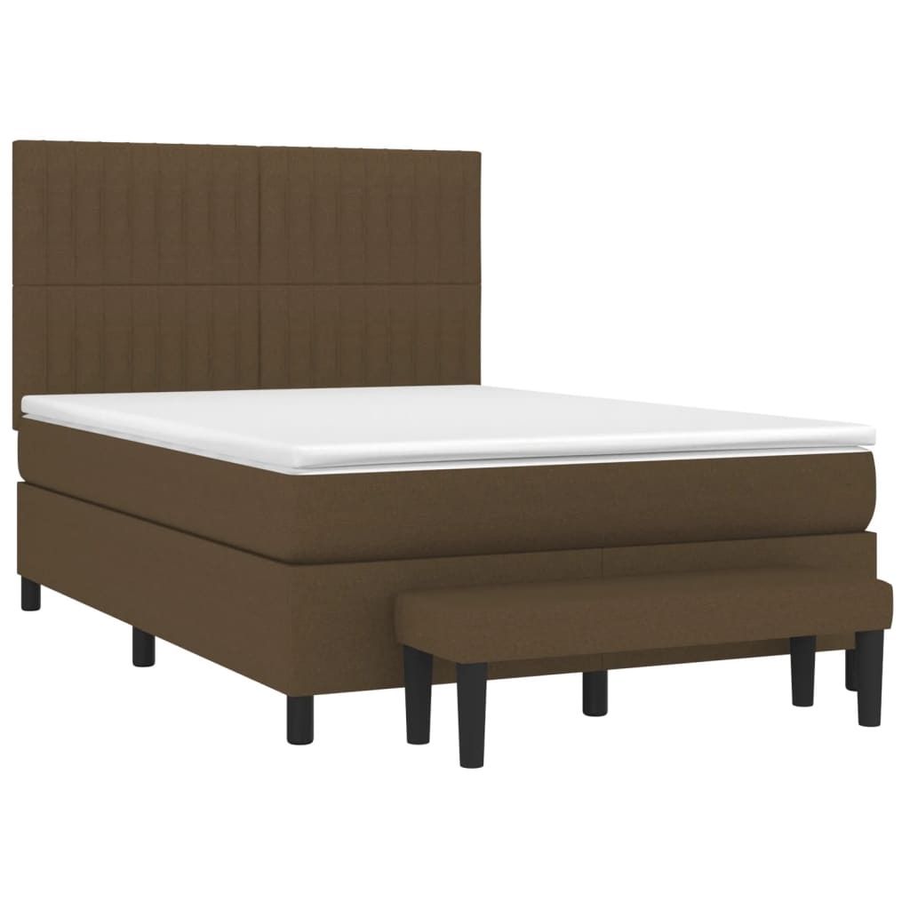 vidaXL Giroletto a Molle con Materasso Marrone Scuro 140x200cm Tessuto