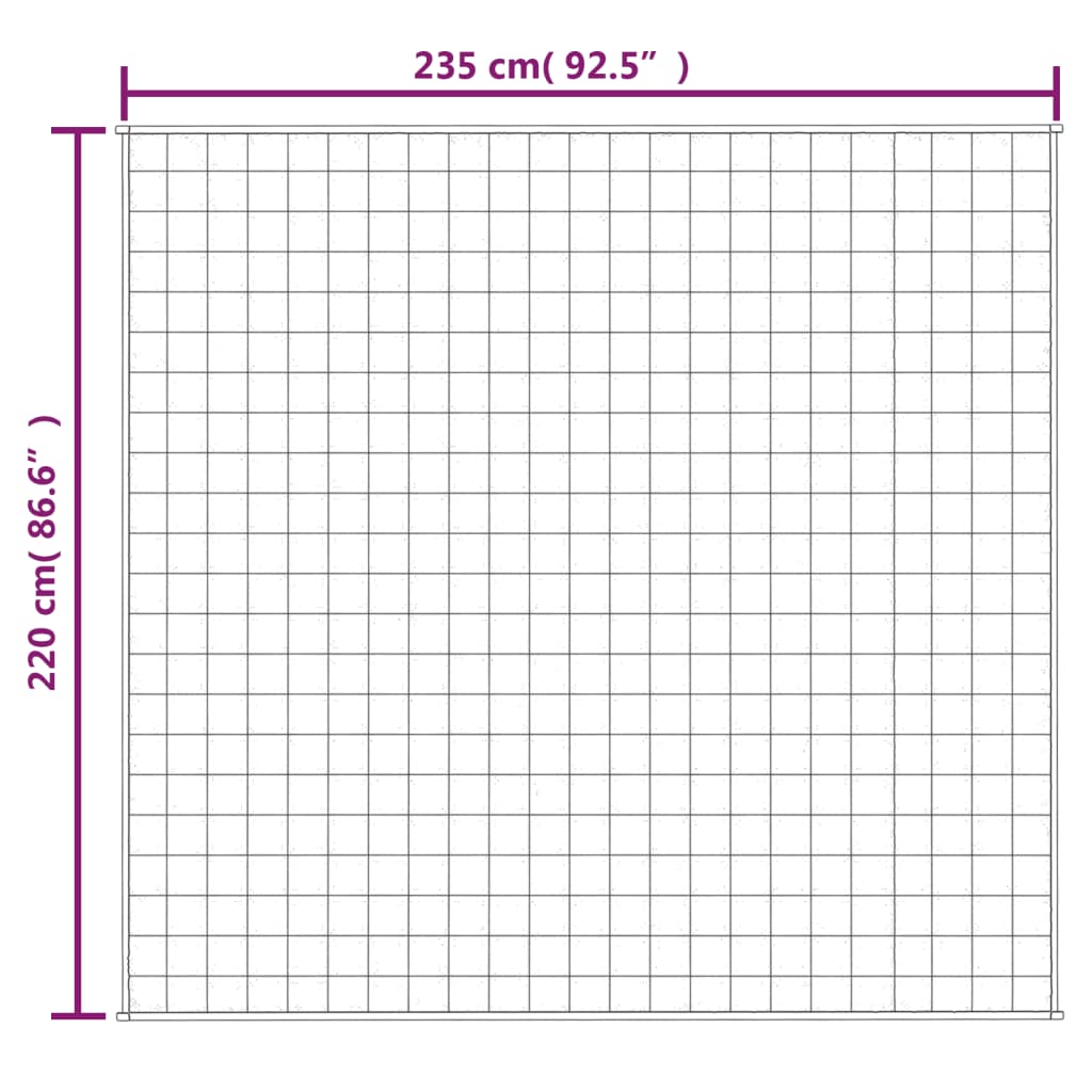 vidaXL Coperta Ponderata Grigia 220x235 cm 15 kg Tessuto