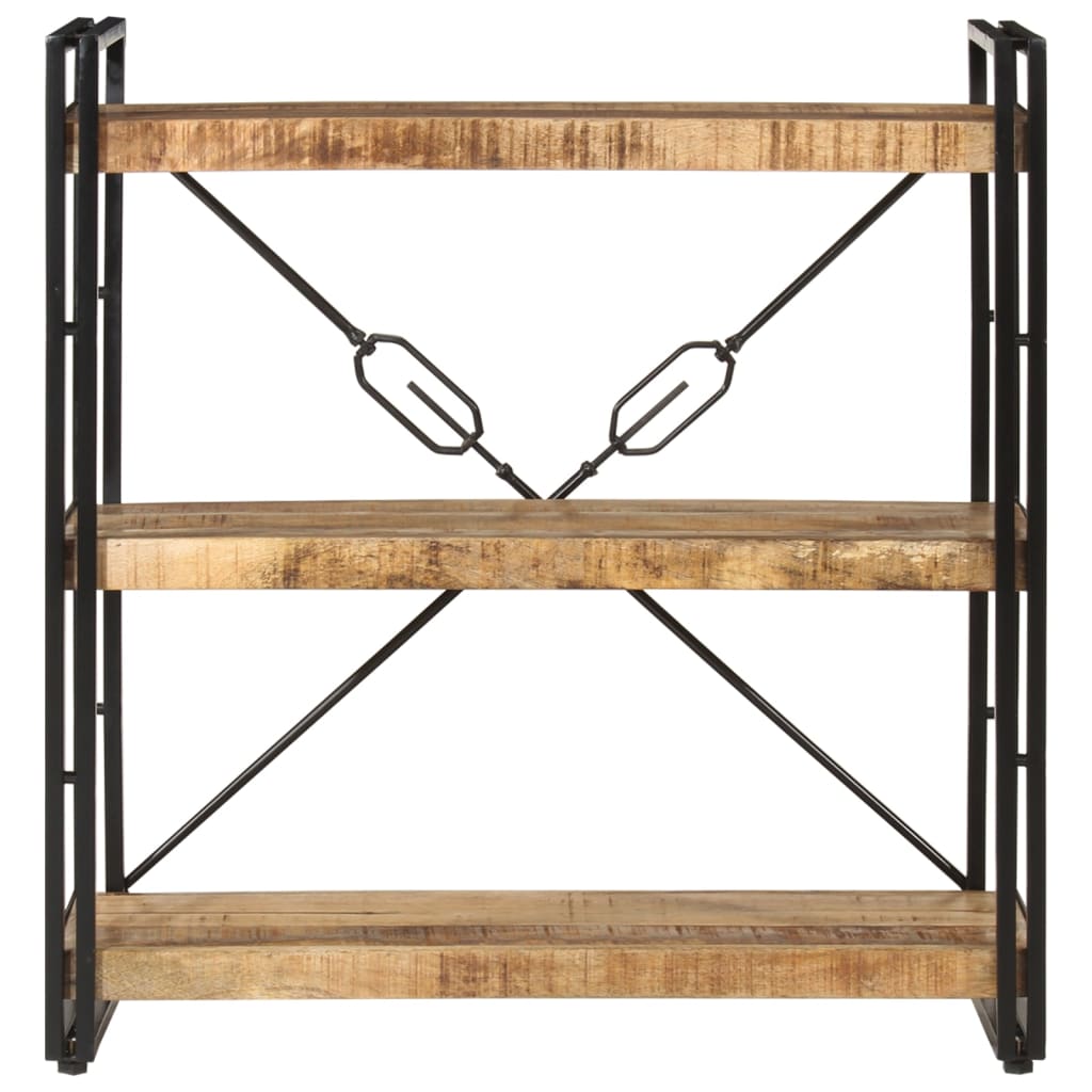 vidaXL Libreria 3 Livelli 77x30x80 cm Legno Massello di Mango e Ferro