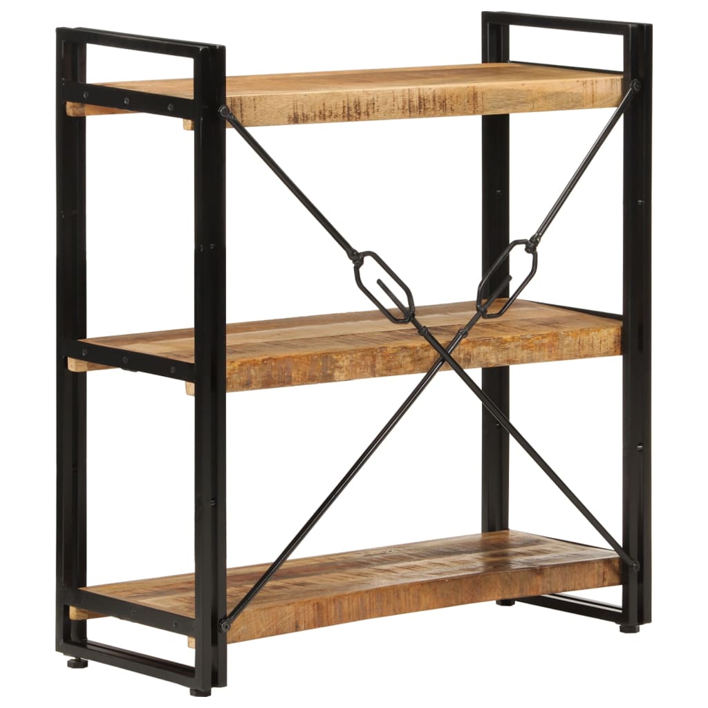 vidaXL Libreria 3 Livelli 77x30x80 cm Legno Massello di Mango e Ferro
